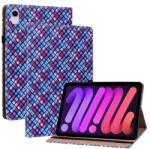 Gigapack Apple IPAD mini 6 Tok álló, bőr hatású (aktív FLIP, oldalra nyíló, asztali tartó funkció, bankkártya tartó, fonott minta) KÉK (GP-112856)