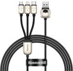 Baseus YEAR OF THE TIGER adatkábel és töltő 3in1 (USB - lightning 8pin / microUSB / Type-C, 3.5A, 120cm) FEKETE (CASX010001)
