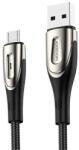 JOYROOM SHARP adatkábel és töltő (USB - microUSB, gyorstöltés támogatás, 120cm, nylon, törésgátló, cipőfűző) FEKETE (S-M411_B_MICROUSB120) - bevachip