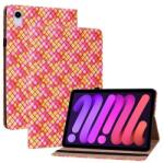 Gigapack Apple IPAD mini 6 Tok álló, bőr hatású (FLIP, oldalra nyíló, asztali tartó funkció, fonott minta) RÓZSASZÍN (GP-112961)