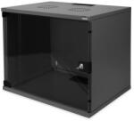 ASSMANN 19" 460x540x400 9U lapraszerelt üvegajtós fekete fali rack szekrény (DN-19 09-U-S-SW)