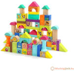  80db-os betűs-állatos, színes építőkocka (MJFA001)