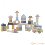 Viga Toys PolarB Montessori építőkocka - 60 db-os - fa - pasztell színek (MJFA004)