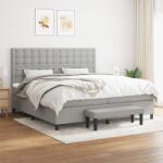 vidaXL Pat box spring cu saltea, gri deschis, 200x200 cm, textil (3136941)