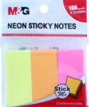 M&G Notite adezive, 51 x 25mm, 3 culori neon, 100 file/culoare, 300 file/set M&G AS32E3020301