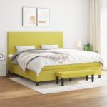 vidaXL Pat box spring cu saltea, verde deschis, 200x200 cm, textil (3136468)