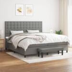 vidaXL Pat box spring cu saltea, gri închis, 200x200 cm, textil (3136942)