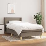 vidaXL Pat box spring cu saltea, gri taupe, 100x200 cm, textil (3130173) - vidaxl
