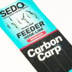 SEDO Carbon Carp Feeder Barbless- előkötött Szakáll nélküli Feeder előke 6-os 0.14mm fonott damil - 10mm tüske (5046)