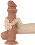 Lovetoy Dildo Realist Sliding Skin Dual Layer, TPE, Maro Deschis, 20.8 cm Dildo