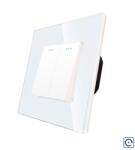 Luxion Intrerupator Dublu Mecanic cu Reset / Revenire LUXION cu Rama din Sticla