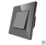 Luxion Intrerupator Simplu Mecanic cu Reset / Revenire LUXION cu Rama din Sticla - culoare gri