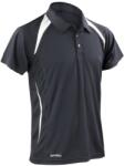 SPIRO Tricou polo funcțional pentru bărbați Team Spirit - Neagră / albă | 2XL (SPIRO-S177M-1000156494)