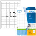  Herma No. 4334 fehér színű 25, 4 x 16, 9 mm méretű, univerzálisan nyomtatható, öntapadós etikett címke, permanens ragasztóval A4-es íven - kiszerelés: 2800 címke / 25 ív
