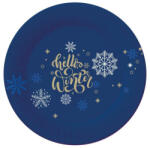  Karácsonyi Snowflakes papírtányér 6 db-os 18 cm (MLG168891)