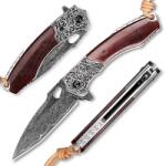 HARAHU OR-26656 Damaszk összecsukható vadászkés - Barna KP26656