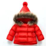 SuperBaby Geaca rosie din fas pentru copii cu pompon