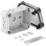 Obo Bettermann 2005092 - X06 R LGR-TR - Leágazódoboz átlátszó fedéllel, 2069 sínnel 150x116x86 grau / transparent (2005092)
