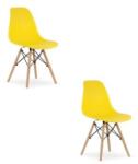  Scaun Bucatarie Si Dining OSAKA Polipropilena Galben / Picioare Natur x 2 Buc