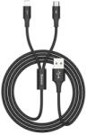 Baseus Cablu Date 2in1 Baseus Micro Usb + Lightning 3A 1.2m Negru (6953156256347)