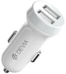 DEVIA SMART SERIES autós töltő 2 USB aljzat (15W) FEHÉR (EA131)