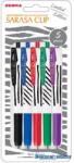 Zebra Zseléstoll készlet, 0, 33 mm, nyomógombos, csíkos test, ZEBRA "Sarasa Clip", 5 különböző szín (TZ48296) - kecskemetirodaszer