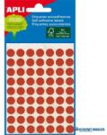 APLI Etikett, 8 mm kör, kézzel írható, színes, APLI, piros, 288 etikett/csomag (LCA2046) - kecskemetirodaszer