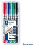 STAEDTLER Alkoholos marker készlet, 0, 6/1, 5 mm, kúpos, kétvégű, STAEDTLER "Lumocolor® duo 348", 4 különböző szín (TS348WP4) - kecskemetirodaszer