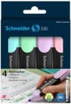 Schneider Szövegkiemelő készlet, 1-5 mm, SCHNEIDER "Job Pastel", 4 különböző pasztell szín (TSCJOBPV4) - kecskemetirodaszer