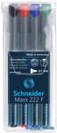 Schneider Alkoholos marker készlet, OHP, 0, 7 mm, SCHNEIDER "Maxx 222 F", 4 különböző szín (TSC222V4) - kecskemetirodaszer