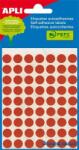 APLI Etikett, 10 mm kör, kézzel írható, színes, APLI, piros, 315 etikett/csomag (LCA2053) - kecskemetirodaszer