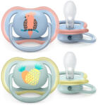 Philips játszócumi - ultra air 0-6hó fiús madár gyümölcs 2db - babycenter-siofok