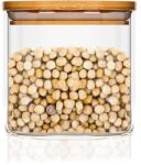 Klarstein Szögletes élelmiszertároló edény bambusz fedéllel, 10 × 10 × 10 cm, 700 ml, légmentes, szilikon tömítéssel (BW-10177-004) (BW-10177-004)