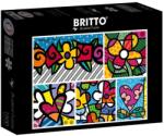 Bluebird Puzzle 1500 db-os puzzle - Romero Britto - Collage: Hearts and Flowers (90020) (90020)