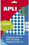 APLI Etikett, 10 mm kör, kézzel írható, színes, kék, 1008 etikett/csomag (2731)