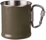 Mil-Tec Cana din otel inoxidabil 250ml cu carabină olive