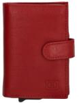 Double-D piros alumínium kártyatartós álló fazonú kicsi férfi bőr pénztárca 18208017