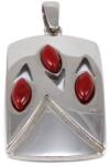 Ékszershop Piros köves áttört ezüst medál (2153986)