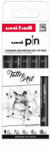 uni UNI PIN 5 darabos rajzmarker készlet Tattoo Art (fekete rajzmarker: 0.1/0.2/0.7, Vágott 3.0, Black Brush)