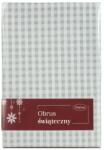 EUROFIRANY Karácsonyi asztalterítő kockás jacquard anyagból ezüst szállal Ezüst 85x85 cm
