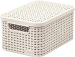 Keter Rattan hatású kosár tetővel, 6l, törtfehér, CURVER Style S (205840) - fodicoaruhaz