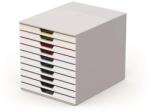 DURABLE Irattároló, műanyag, 10 fiókos, DURABLE VARICOLOR® 10 , fehér (763027) - fodicoaruhaz