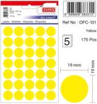 Tanex Etichete autoadezive color, D19 mm, 350 buc/set, Tanex -galben (TX-OFC-131-YE) - officeclass