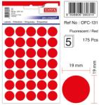 Tanex Etichete autoadezive color, D19 mm, 350 buc/set, Tanex -rosu (TX-OFC-131-RE) - officeclass