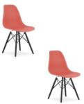  Scaun Bucatarie Si Dining OSAKA Polipropilena Roz Inchis / Picioare Negre x 2 Buc