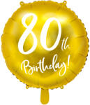 PartyDeco Balon din folie - 80 ani (auriu)