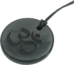  Gravírozott Shungit / Sungit medál OHM 3cm