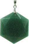  Fazettált hexagon aventurin medál