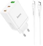 hoco. N33_W_LIGHTNING-TYPE-C 35W USB/2xType-C fehér hálózati töltő + Lightning kábel (N33_W_LIGHTNING-TYPE-C)