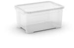  Cutie de depozitare de plastic cu capac, transparent, 13, 5 l M122018